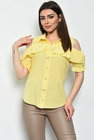 Блуза женская однотонная желтого цвета р.L 169970M