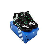Зимові кросівки Adidas Niteball Black Green (хутро)