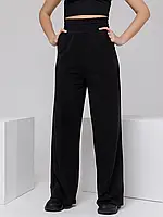 Черные утепленные широкие штаны со стрелками, размер XL