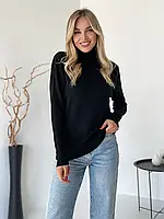Чорний кашеміровий светр із високим горлом, розмір S