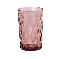 Граненый стакан для напитков 250 мл набор стаканов 6 шт Розовый