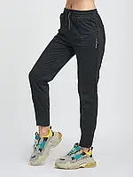 Черные присборенные спортивные штаны со стрелками, размер L