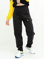 Черные теплые спортивные штаны с клапаном, размер XL