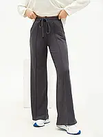 Серые широкие брюки со стрелками, размер M