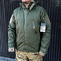 Зимняя Мужская Куртка Level 7 с пуховым утеплителем / Мембранный Бушлат олива размер L