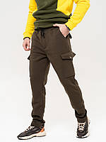Утепленные брюки карго цвета хаки, размер M