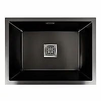 Кухонна мийка Platinum Handmade PVD з нержавіючої сталі 3 мм, 58x43x22 см, Прямокутна, Чорна (000037025)