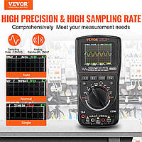 VEVOR 2 в 1 портативный осциллограф цифровой мультиметр 1 канал 1 МГц полоса пропускания 2,5 MS/S высокая