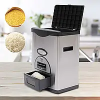 Автоматическая корзина для хранения дозатора риса из нержавеющей стали Кухонный дозатор для сухих продуктов 10
