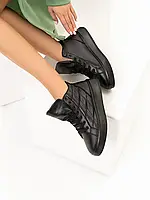 Черные ботинки со стеганой вставкой, размер 37