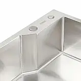 Кухонна мийка Platinum Handmade з нержавіючої сталі 3 мм, 65x43x22 см, Прямокутна (000032518), фото 3