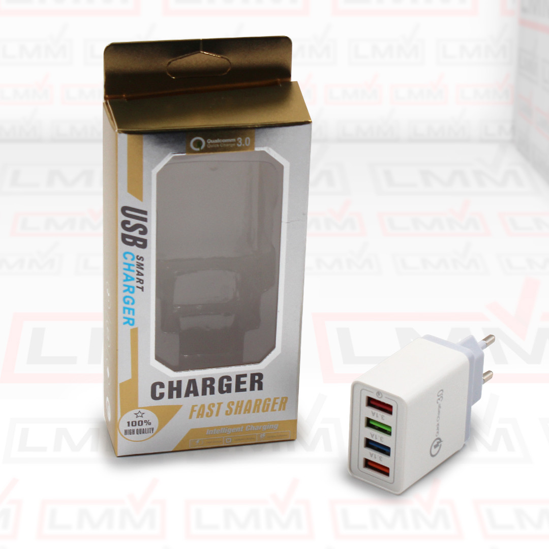 Адаптер на 4 USB із підтримкою QC 3.0, Fast Charge, D22