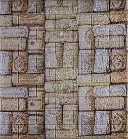 Самоклеюча декоративна 3D панель під цеглу пробки 700x770x5 мм (2170-5)