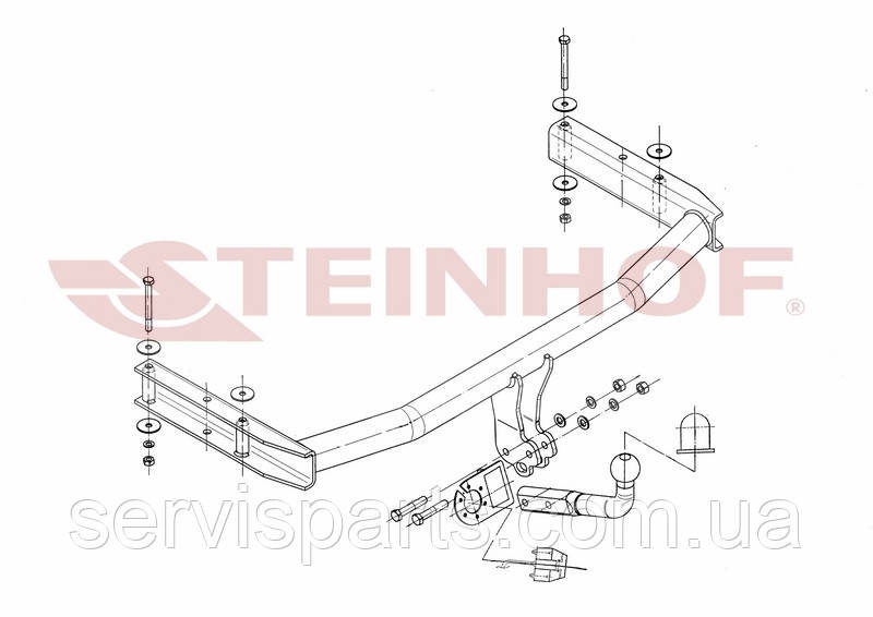 Польский фаркоп Audi A4 B6/B7 2000-2008 седан, универсал (Ауди A4) - фото 10 - id-p2061868651