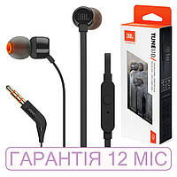 Навушники JBL T-110 чорні, дротові, з мікрофоном (жбл)