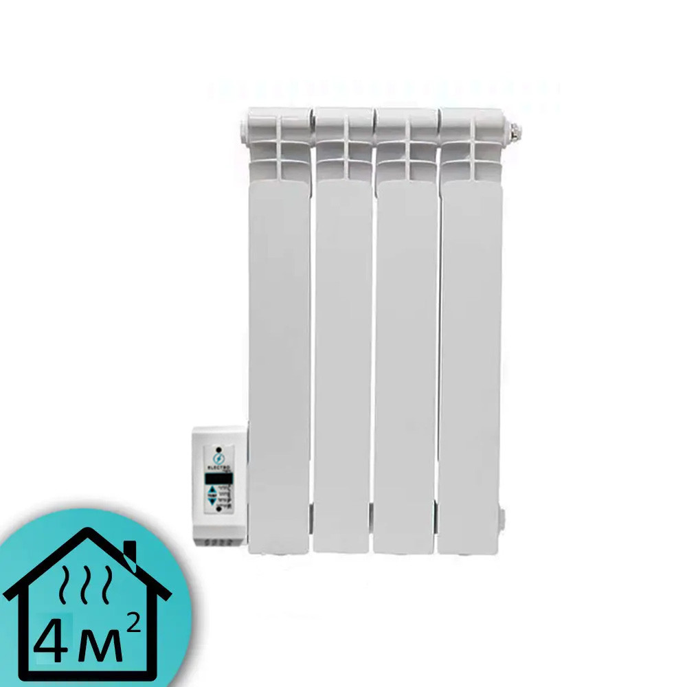 Електрорадіатор ELECTRO.4WL, стандарт 500/96 (168Вт) Wi-Fi зліва 390Вт з настінними кріпленнями, фото 1