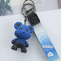Брелок Мишка трендовый брелок для ключей в виде медведя синий