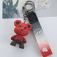 Брелок Мишка трендовый брелок для ключей в виде медведя красный