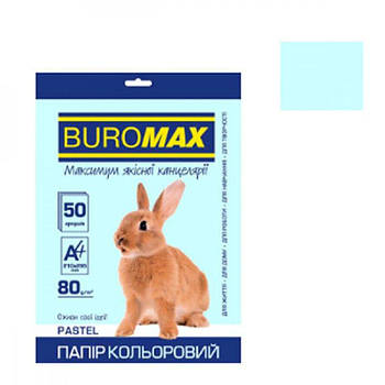 Папір BuroMAX А4 80 г/м2 (50 л) BM2721250-14 Pastel блакитний ** 621773