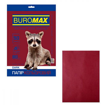 Папір BuroMAX А4 80 г/м2 (50 аркушів) BM2721450-25 Dark коричневий ** 627383