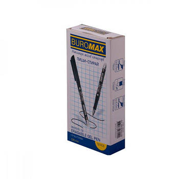 Ручка гелева Buromax "Erase Slim" пиши-витирай, чорна 606892/BM8300-02