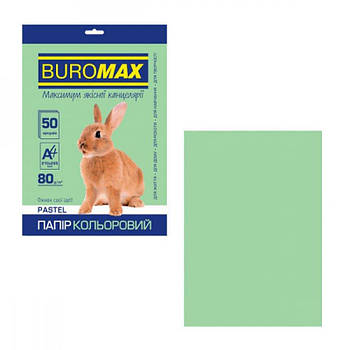 Папір BuroMAX А4 80 г/м2 (50 л) BM2721250-15 Pastel світло-зелений ** 622494