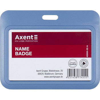 Бейдж-слайдер горизонтальний Axent 85x54 мм, синій 603773/4500H-02