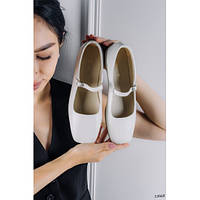 Весенне-осенние женские туфли-балетки из натуральной кожи светло серого цвета