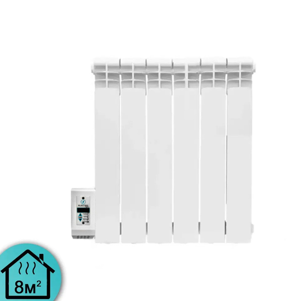 Електрорадіатор ELECTRO.6WL, стандарт 500/96 (168Вт) Wi-Fi зліва 650Вт з настінними кріпленнями