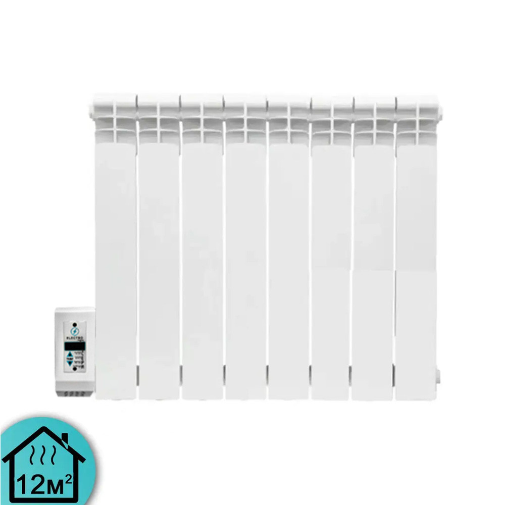 Електрорадіатор ELECTRO.8WL, стандарт 500/96 (168Вт) Wi-Fi зліва 910Вт з настінними кріпленнями