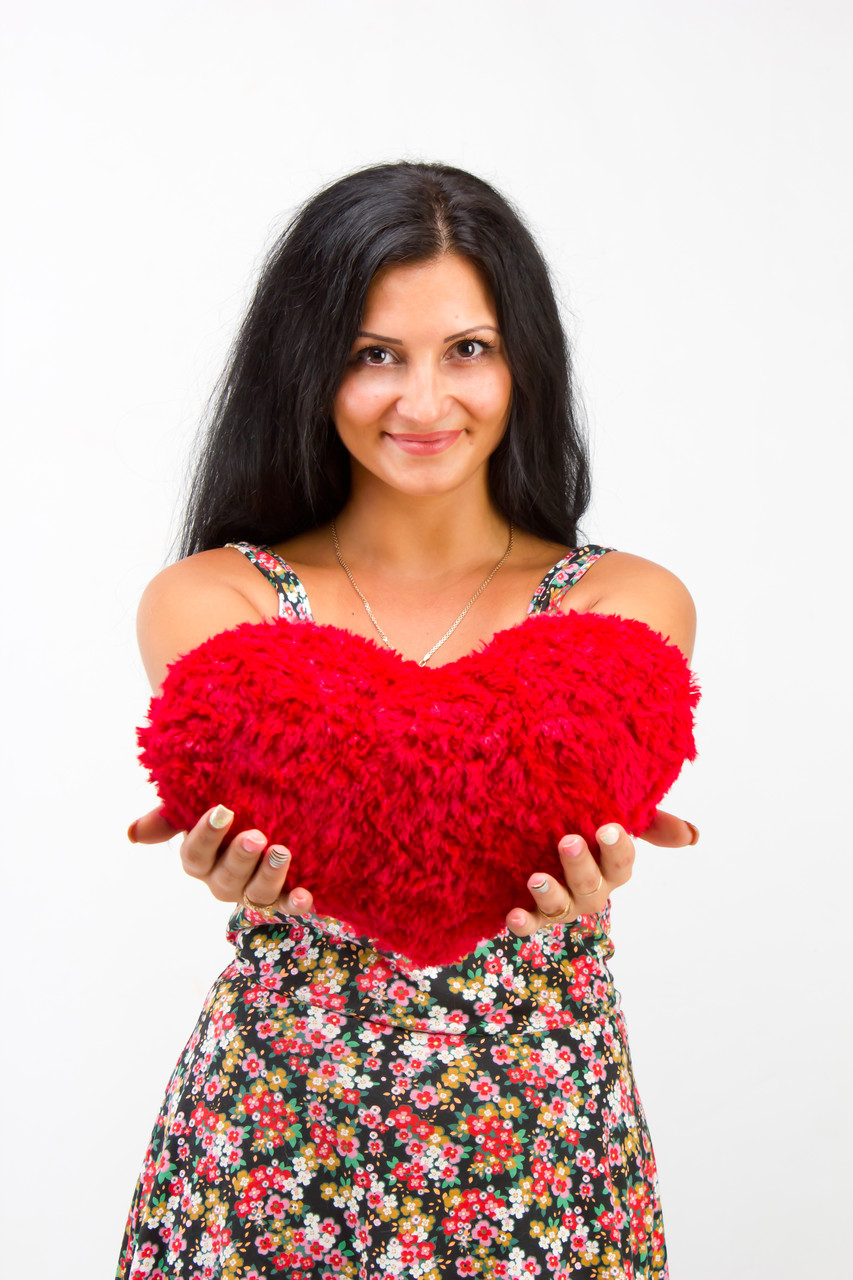 Серце подушка Валентинка 30 см подушка серце з травки подарунки на 14 лютого коханій парню або дівчині kn