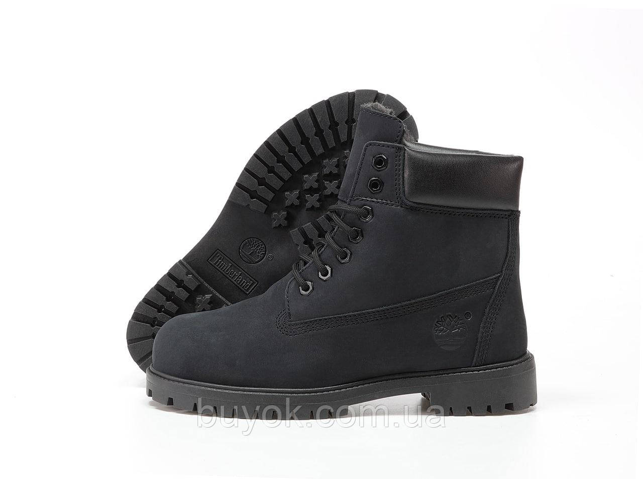 Чоловічі черевики Timberland Classic Black Boots Winter (з хутром)