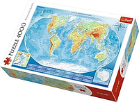 Пазл 4000 Trefl - Велика Фізична Карта Світу / Large Physical Map of the World