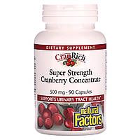 Natural Factors CranRich Super Strength концентрат клюквы 500 мг 90 капсул здоровье мочевыводящих путей США