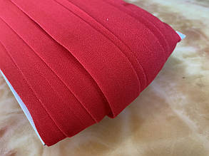 Червона - на відріз трикотажна окантовочна бейка стрейч матова 2см
