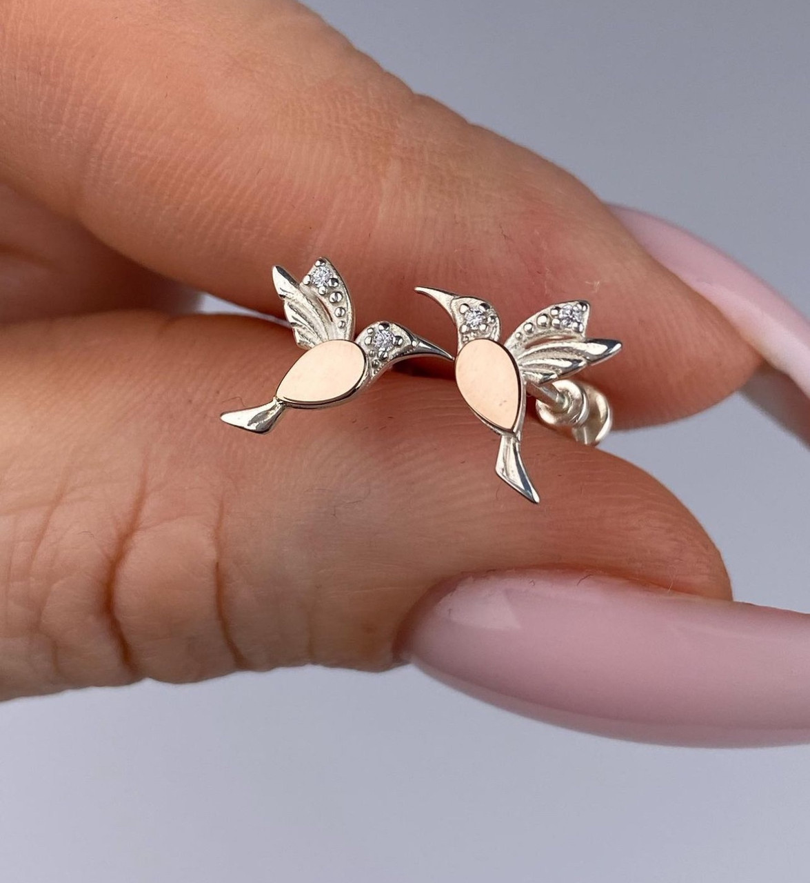 Срібні сережки з золотими пластинами 0222.10, фото 1