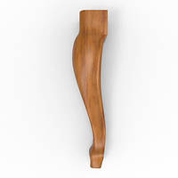 Резная гнутая ножка кабриоль из дерева для мебели стола стула табуретки дивана 450х100х100 мм