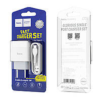 СЗУ Hoco C72A, 2.1A, 1USB with cable Type-C white