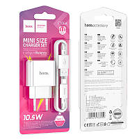 СЗУ Hoco C106A with cable Type-C 2.1A, 1USB white