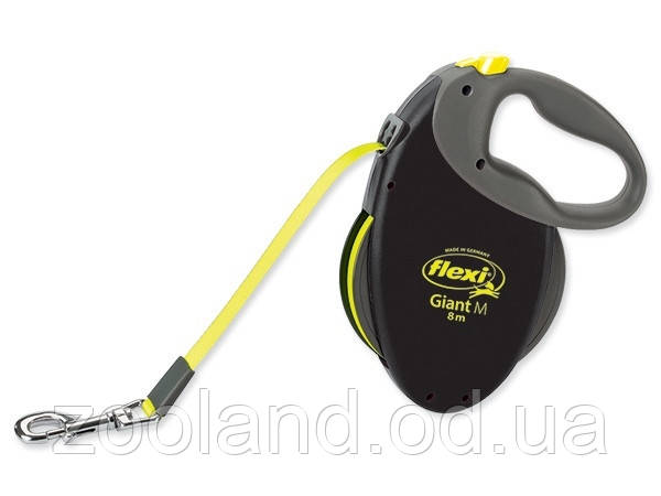 8023808 Flexi Рулетка Giant Neon M 8м до 25кг лента, чорний
