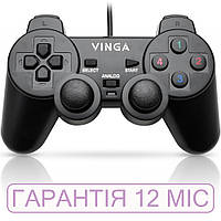 Джойстик для ПК Vinga VG1 черный, USB, проводной геймпад для компьютера/ноутбука