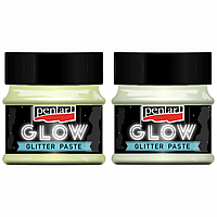 Паста с глиттерами «Glow in the dark», Голубое сияние, 50 мл, Pentart