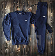 Спортивный костюм Адидас мужской, брендовый костюм Adidas трикотажный (на флисе и без) XS Синий