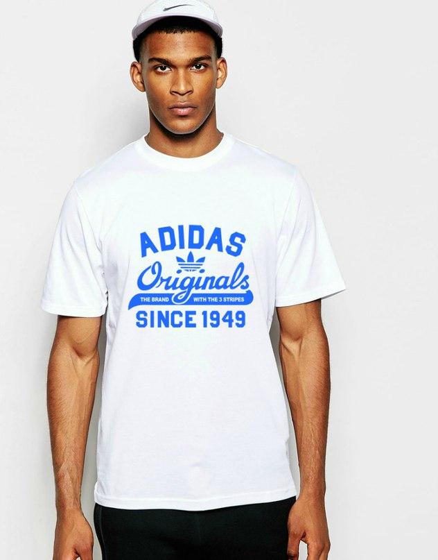 Футболка Адідас чоловіча бавовняна, спортивна літня футболка Adidas, Турецький бавовна, S