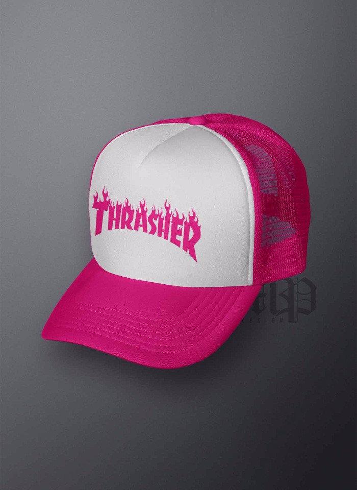 Спортивная кепка Thrasher, Трешер, тракер, летняя кепка, мужская, женская,розового цвета, - фото 1 - id-p2061987958