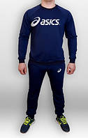 Спортивный костюм Асикс мужской, брендовый костюм Asics трикотажный (на флисе и без) XS Синий
