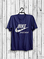 Футболка Найк мужская хлопковая, спортивная летняя футболка Nike, Турецкий хлопок, S Фиолетовая