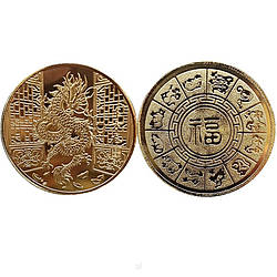 Сувенірна монета "Зодіакальний дракон" голд пам'ятні монети 2024г