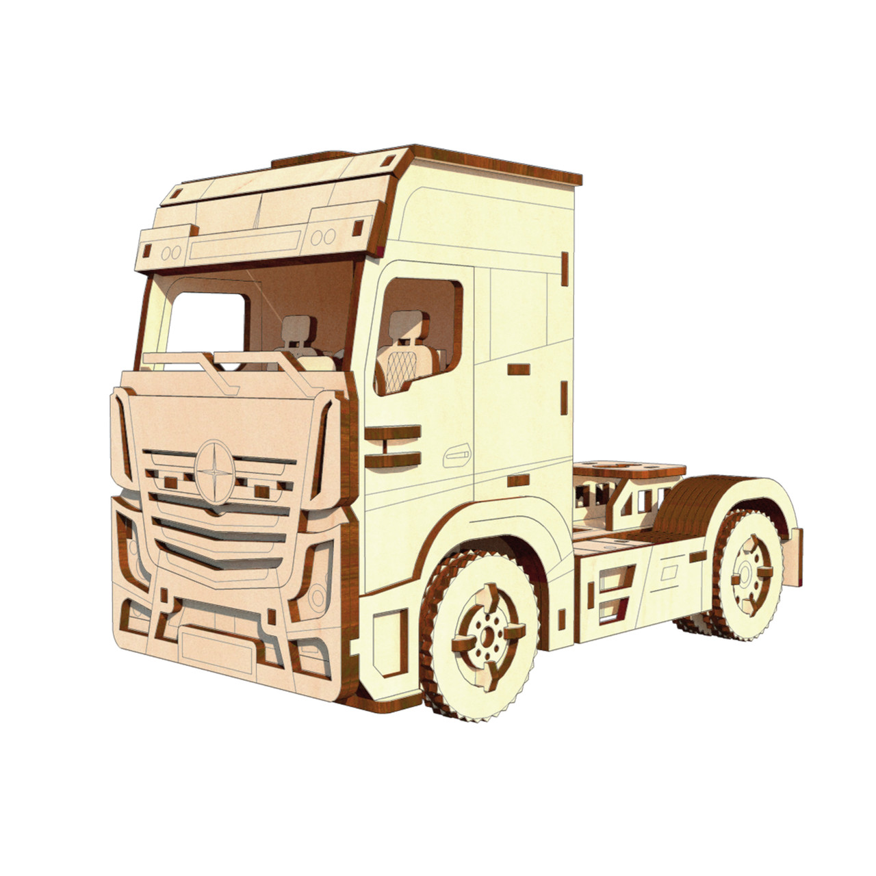 "Вантажівка", дерев'яний конструктор, 148 деталей, 3D-пазл, фото 1