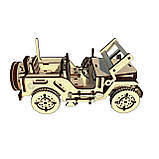 "Позашляховик Willys Legend", дерев'яний конструктор, 125 деталей, 3D-пазл, фото 4